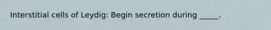 Interstitial cells of Leydig: Begin secretion during _____.