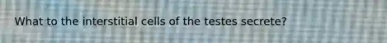 What to the interstitial cells of the testes secrete?