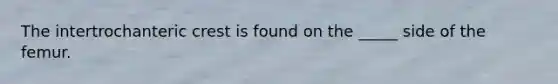 The intertrochanteric crest is found on the _____ side of the femur.