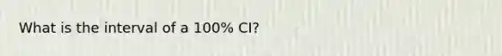 What is the interval of a 100% CI?