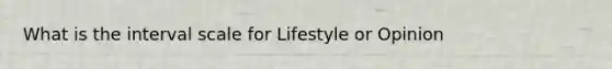 What is the interval scale for Lifestyle or Opinion