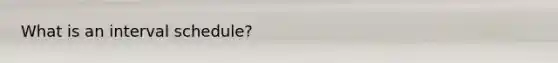What is an interval schedule?