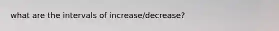 what are the intervals of increase/decrease?