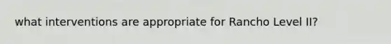 what interventions are appropriate for Rancho Level II?