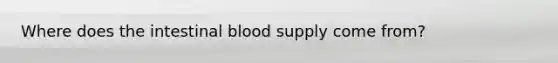 Where does the intestinal blood supply come from?