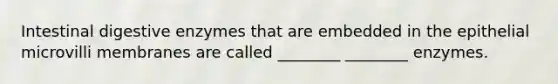 Intestinal digestive enzymes that are embedded in the epithelial microvilli membranes are called ________ ________ enzymes.