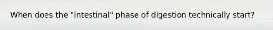 When does the "intestinal" phase of digestion technically start?