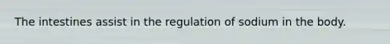 The intestines assist in the regulation of sodium in the body.