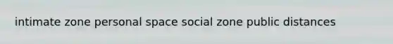 intimate zone personal space social zone public distances