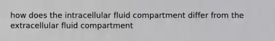 how does the intracellular fluid compartment differ from the extracellular fluid compartment