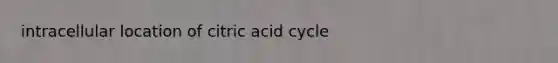 intracellular location of citric acid cycle