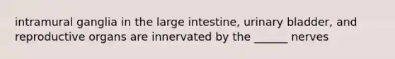 intramural ganglia in the <a href='https://www.questionai.com/knowledge/kGQjby07OK-large-intestine' class='anchor-knowledge'>large intestine</a>, <a href='https://www.questionai.com/knowledge/kb9SdfFdD9-urinary-bladder' class='anchor-knowledge'>urinary bladder</a>, and reproductive organs are innervated by the ______ nerves