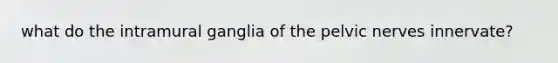 what do the intramural ganglia of the pelvic nerves innervate?