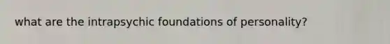 what are the intrapsychic foundations of personality?