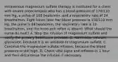 Intravenous magnesium sulfate therapy is instituted for a client with severe preeclampsia who has a blood pressure of 170/110 mm Hg, a pulse of 108 beats/min, and a respiratory rate of 24 breaths/min. Eight hours later her blood pressure is 150/110 mm Hg, the pulse is 98 beats/min, the respiratory rate is 10 breaths/min, and the knee-jerk reflex is absent. What should the nurse do next? A. Stop the infusion of magnesium sulfate and notify the primary healthcare provider. B. Administer calcium gluconate, because it is an antidote to magnesium sulfate. C. Continue the magnesium sulfate infusion, because the blood pressure is still high. D. Check vital signs and reflexes in 1 hour and then discontinue the infusion if necessary.