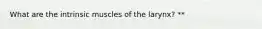What are the intrinsic muscles of the larynx? **