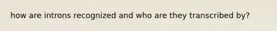 how are introns recognized and who are they transcribed by?
