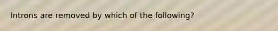 Introns are removed by which of the following?