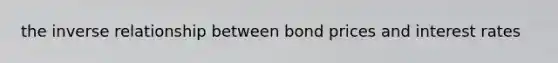 the <a href='https://www.questionai.com/knowledge/kc6KNK1VxL-inverse-relation' class='anchor-knowledge'>inverse relation</a>ship between bond prices and interest rates