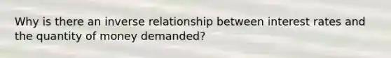 Why is there an inverse relationship between interest rates and the quantity of money demanded?
