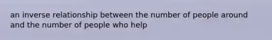 an inverse relationship between the number of people around and the number of people who help