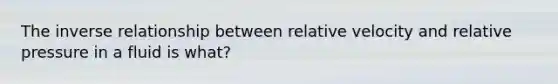 The inverse relationship between relative velocity and relative pressure in a fluid is what?