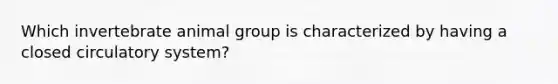 Which invertebrate animal group is characterized by having a closed circulatory system?