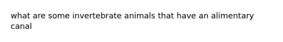 what are some invertebrate animals that have an alimentary canal