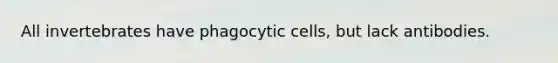 All invertebrates have phagocytic cells, but lack antibodies.