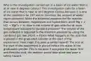 Why is this investigation carried out in a basin of ice water that is at or near 0 degrees Celsius? This investigation calls for a basin of ice water that is near or at 0 degrees Celsius because it is one of the conditions for STP and to minimize the amount of water vapor produced. Write the balanced equation for the reaction that occurs between magnesium and hydrochloric acid? Mg + 2 HCl → MgCl₂ + H₂ How is the volume of gas collected at room temperature adjusted to standard pressure? The volume of the gas collected is adjusted to the standard pressure by using the combined gas law. (P1V1 = P2V2) What happens to the acid that is placed in the graduated cylinder at the start of the experiment? How might this pose a safety hazard? The acid at the start of the experiment is placed before the water in the graduated cylinder. This is because if you place the water first and then the acid, the reaction would take place and pose a safety hazard.