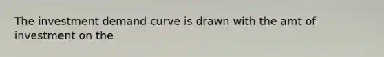 The investment demand curve is drawn with the amt of investment on the