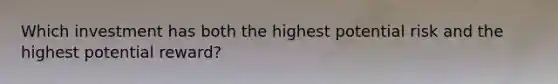 Which investment has both the highest potential risk and the highest potential reward?