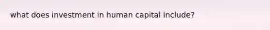 what does investment in human capital include?