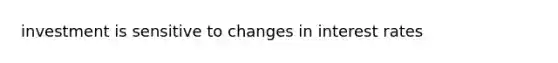 investment is sensitive to changes in interest rates