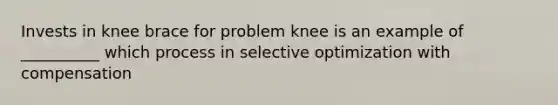 Invests in knee brace for problem knee is an example of __________ which process in selective optimization with compensation