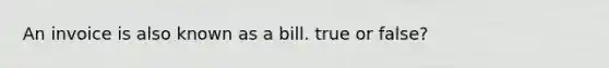 An invoice is also known as a bill. true or false?