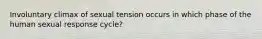 Involuntary climax of sexual tension occurs in which phase of the human sexual response cycle?