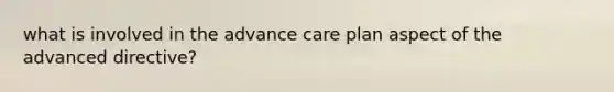 what is involved in the advance care plan aspect of the advanced directive?