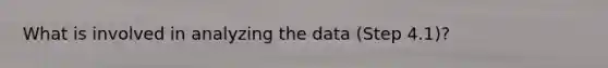 What is involved in analyzing the data (Step 4.1)?