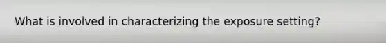 What is involved in characterizing the exposure setting?