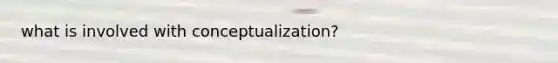 what is involved with conceptualization?