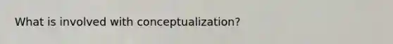 What is involved with conceptualization?