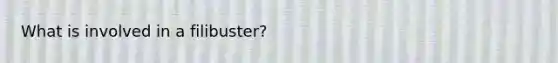 What is involved in a filibuster?