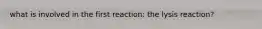 what is involved in the first reaction: the lysis reaction?