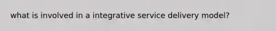 what is involved in a integrative service delivery model?