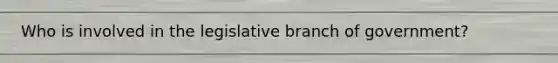 Who is involved in the legislative branch of government?