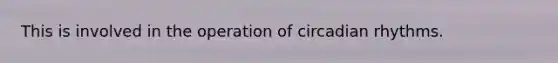 This is involved in the operation of circadian rhythms.
