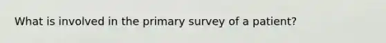 What is involved in the primary survey of a patient?