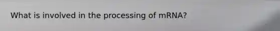 What is involved in the processing of mRNA?