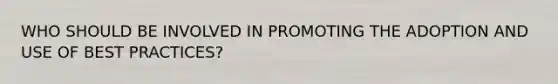 WHO SHOULD BE INVOLVED IN PROMOTING THE ADOPTION AND USE OF BEST PRACTICES?